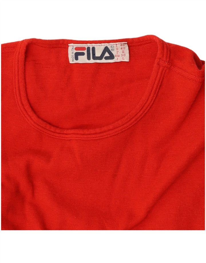 FILA Dame Crop Top Langærmet IT 48 Stor Rød