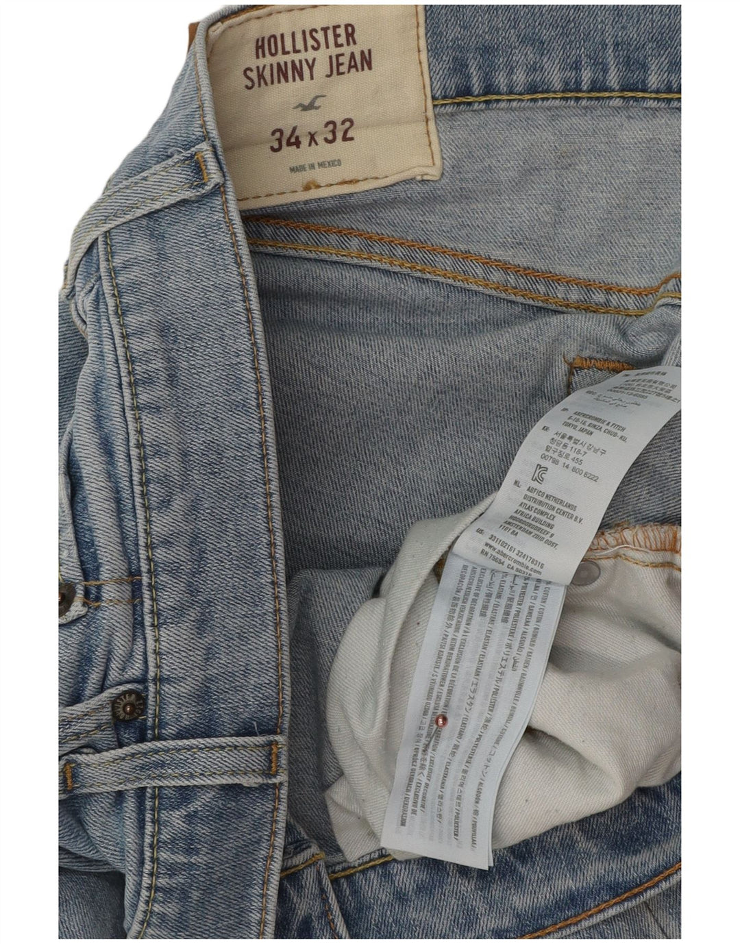 Hollister Skinny Jeans til mænd W34 L32 blå bomuld