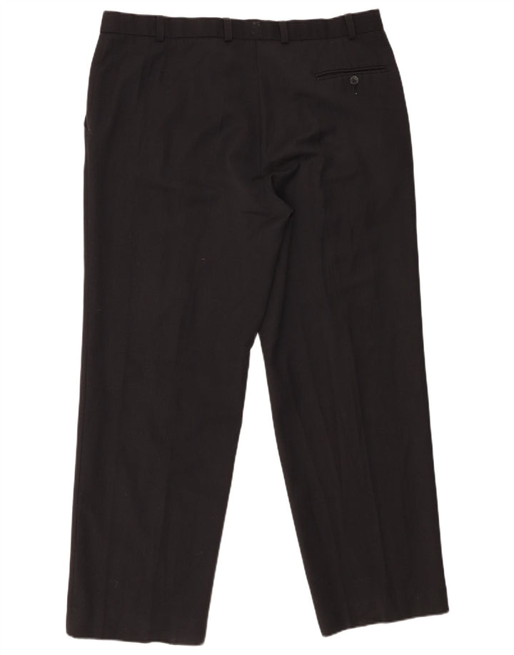 Marks & Spencer Straight Chino-bukser til mænd W38 L29 Sort polyester