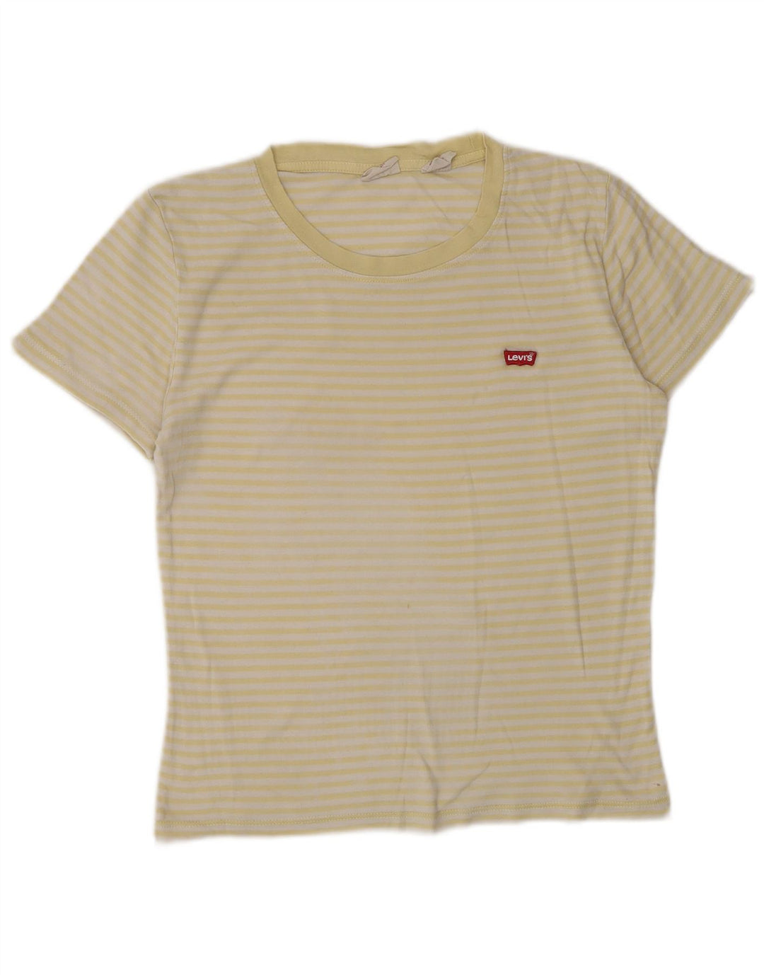 Levi's Dame T-Shirt Top UK 10 Lille Gul Stribet