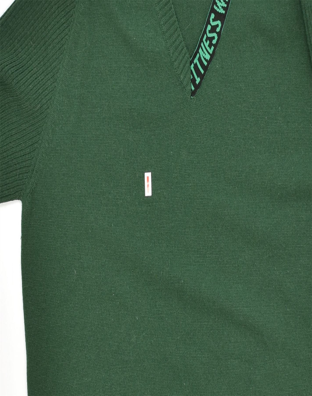 VINTAGE Herre V-hals sweater 2XL Grøn Virgin Wool