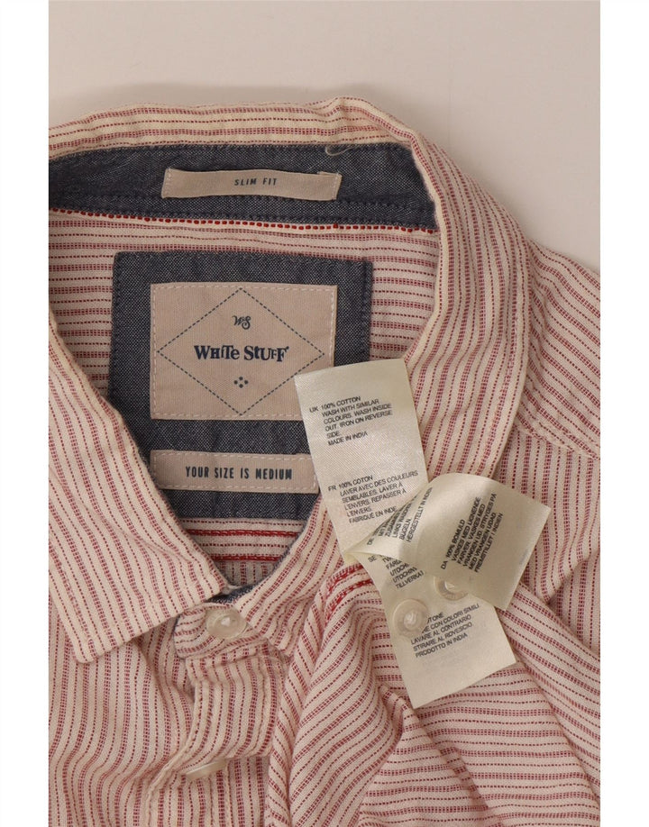 White Stuff Herre Slim Fit skjorte Medium Pink Stribet bomuld