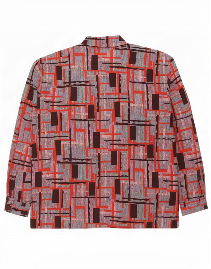 Vintage Dame Oversized Skjorte Bluse IT 44 Medium Flerfarvet Geometrisk