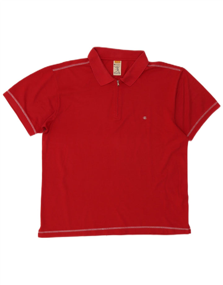 Champion herre poloshirt XL rød bomuld