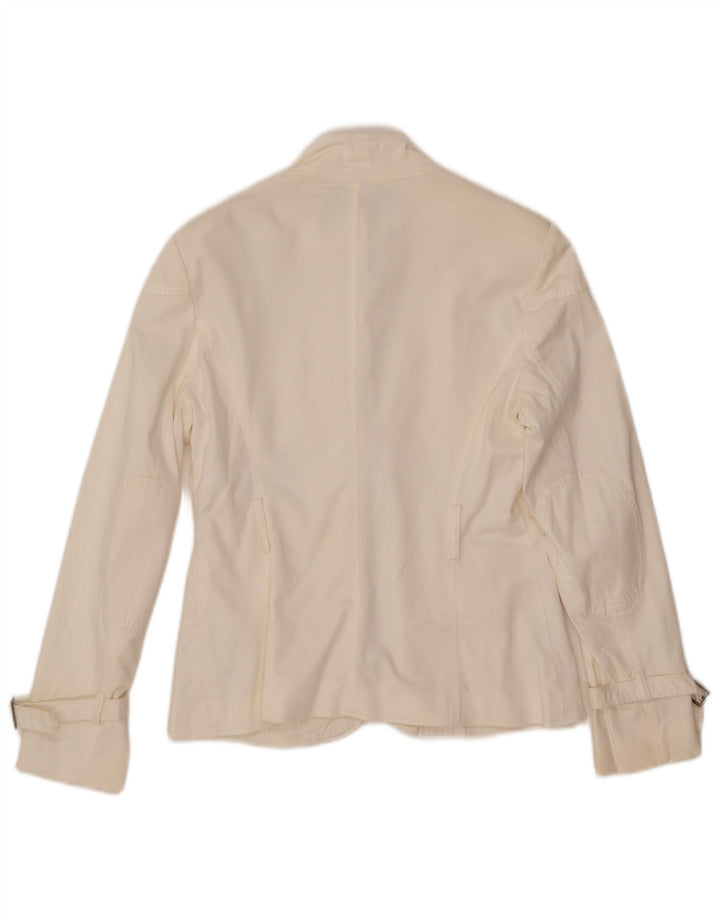 ZARA Utility Jacket til kvinder UK 12 Medium White Bomuld