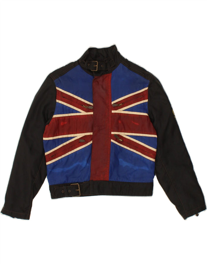 BELSTAFF Girls Crop Bomber Jacket 7-8 Years Multicoloured Colourblock Vintage Belstaff and Second-Hand Belstaff from Messina Hembry 