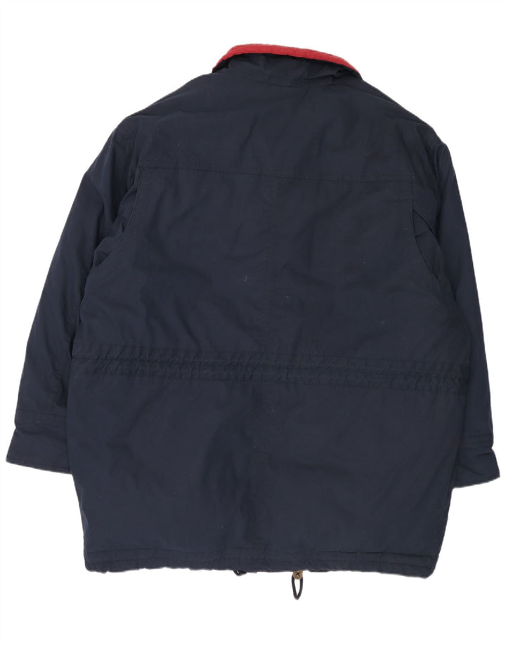 Conte Massimo Herre Polstret Jakke IT 56 3XL Navy Blue Colourblock Bomuld