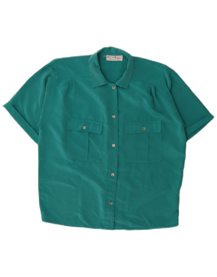 MICHAEL GALL  Womens Short Sleeve Shirt Blouse UK 16 Large Green