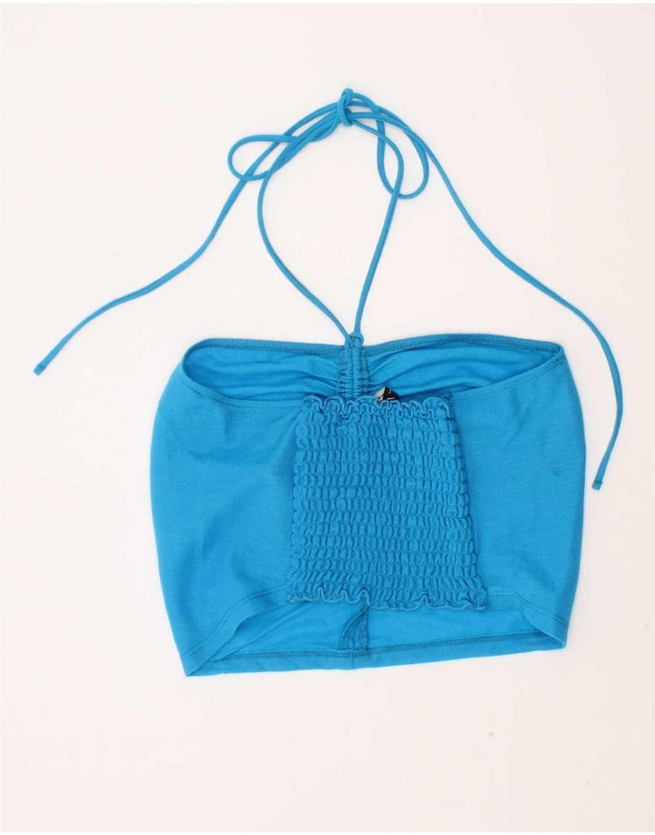 Zara Kvinders Halter Top Mellemblå Viskose