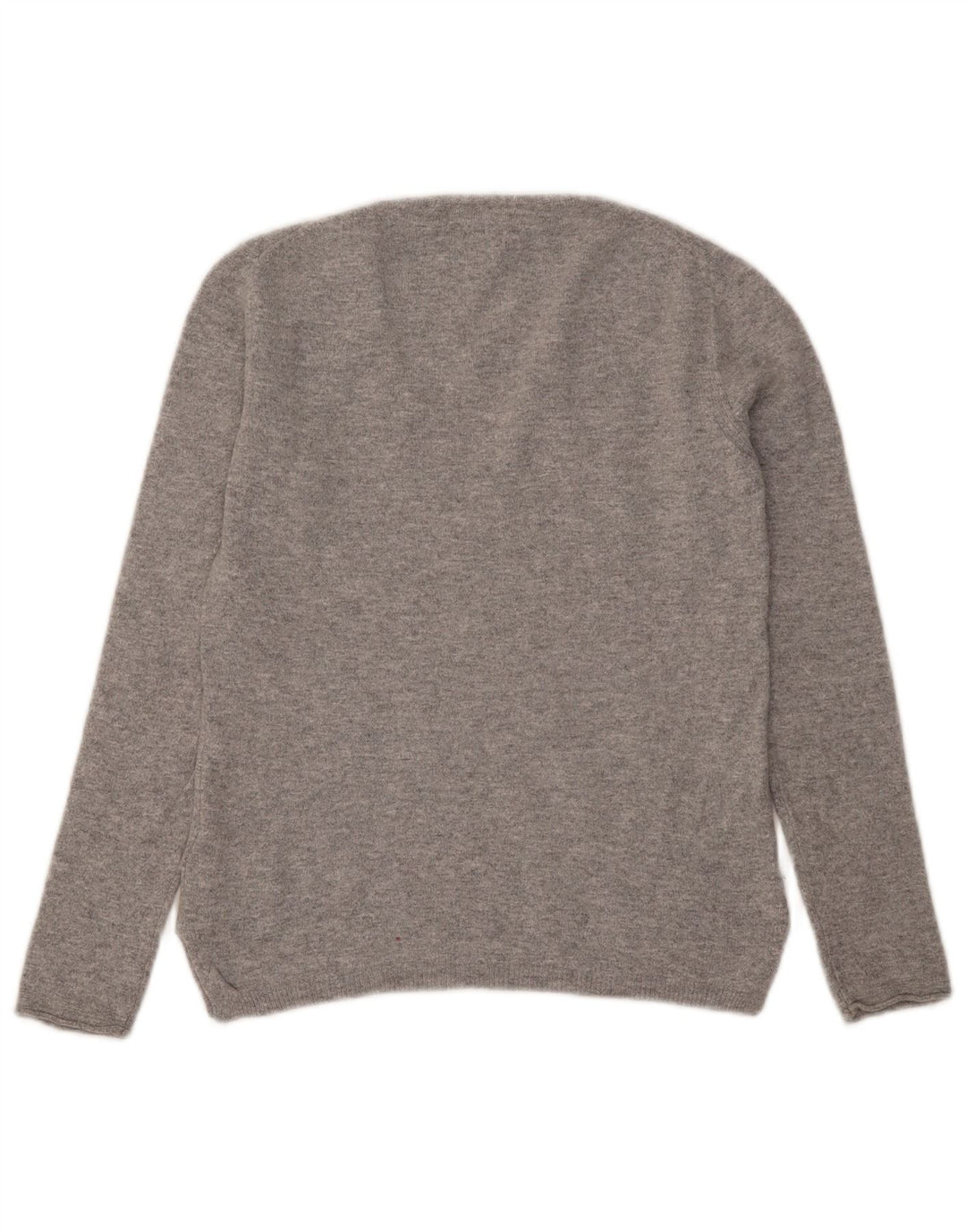 MASSIMO DUTTI Dame V-hals sweater UK 10 Small Grey Flecked