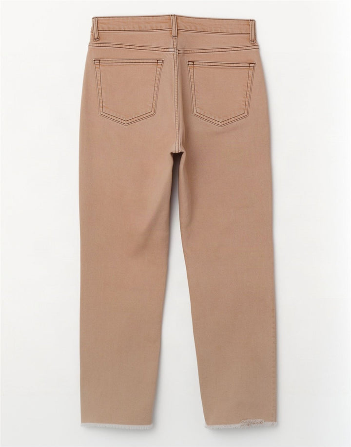 Topshop Dame Cropped Jeans W26 L25 Beige Bomuld