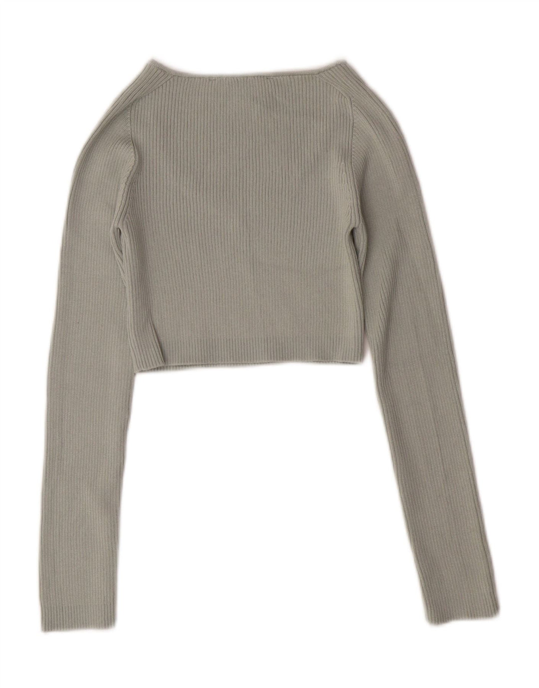 ZARA Womens Crop V-hals sweater UK 8 Small Green Polyester