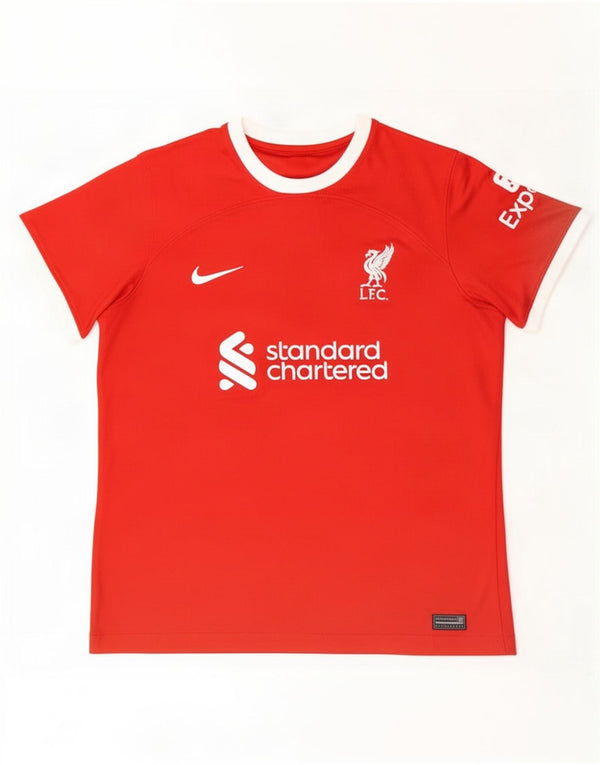 Nike Herre Liverpool Slim Fit Grafisk T-shirt Top Medium Rød Colourblock