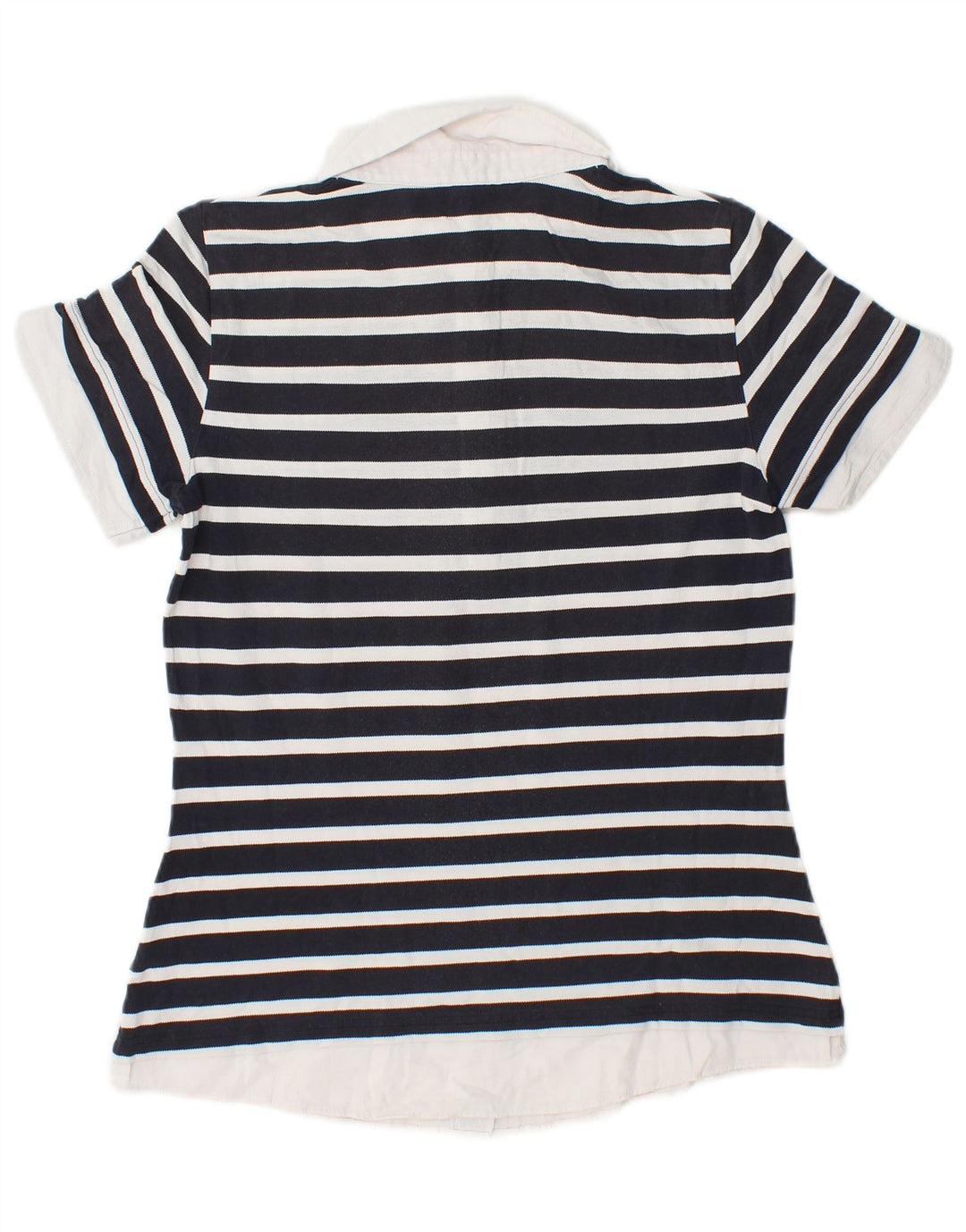 GANT Dame Polo Shirt UK 14 Stor marineblå stribet bomuld