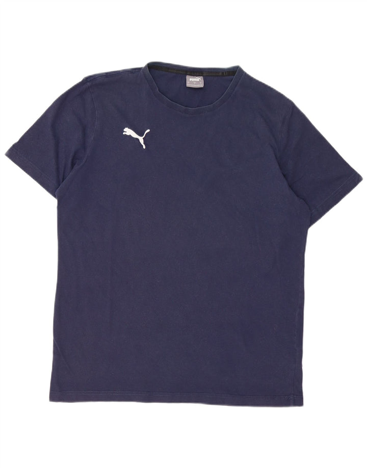 Puma Herre T-Shirt Top Stor Marineblå Bomuld