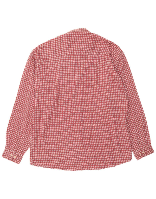 Lerros Herre flannelskjorte 2XL rød ternet bomuld