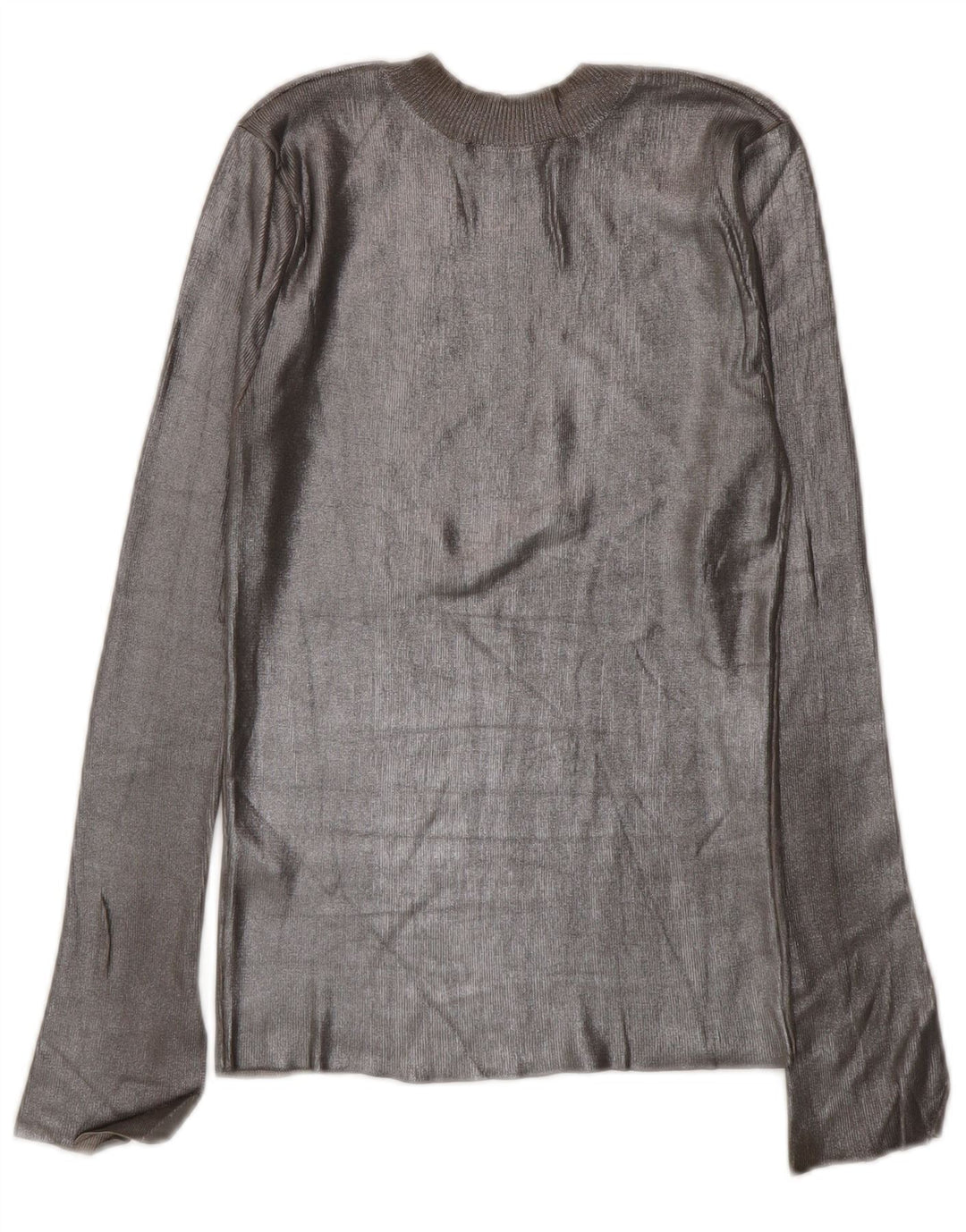 Zara Dametop Langærmet UK 8 Lille Grå Viscose
