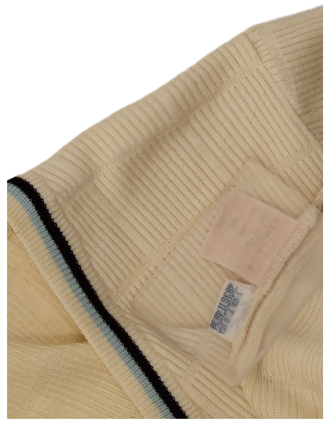 Vintage Herre V-hals sweater UK 36 Small Off White Uld