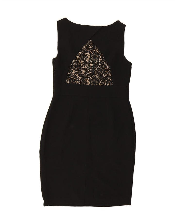 MARKS & SPENCER Womens Sleeveless Bodycon Dress UK 12 Medium  Black Vintage Marks & Spencer and Second-Hand Marks & Spencer from Messina Hembry 