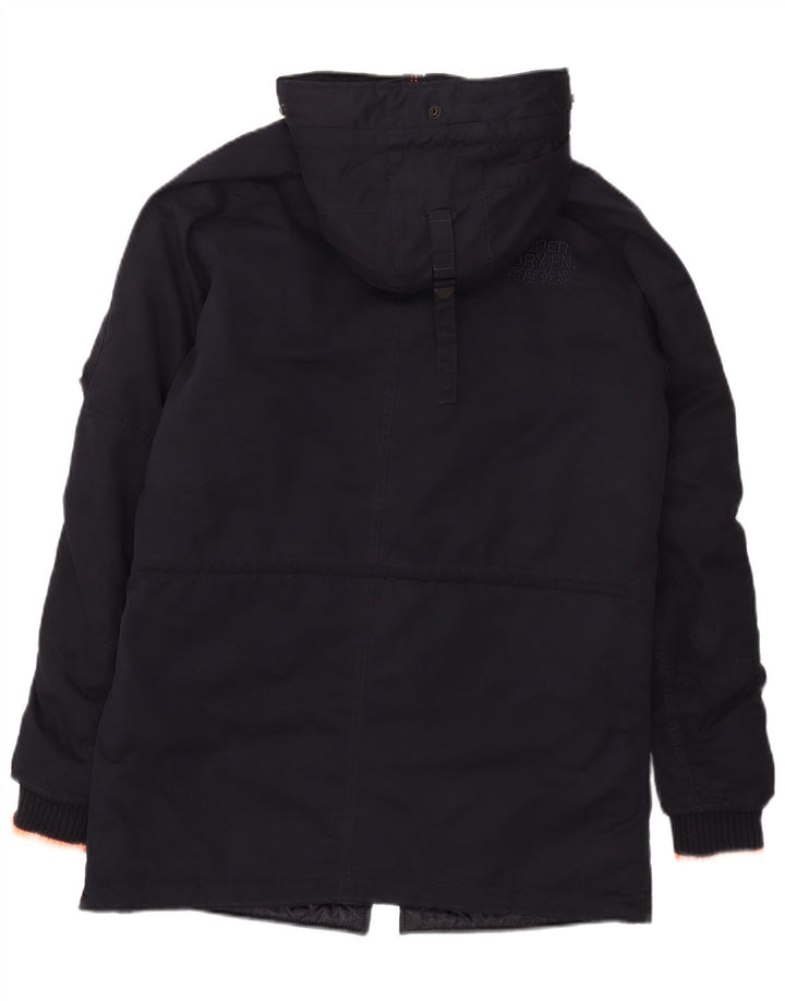 Superdry Parkajakke med hætte til mænd UK 38 Medium Navyblå polyester