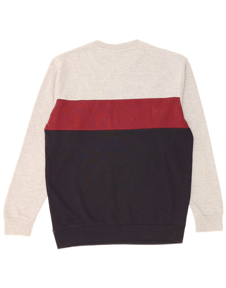 Zara Herre Sweatshirt Jumper Large Grå Colourblock Bomuld