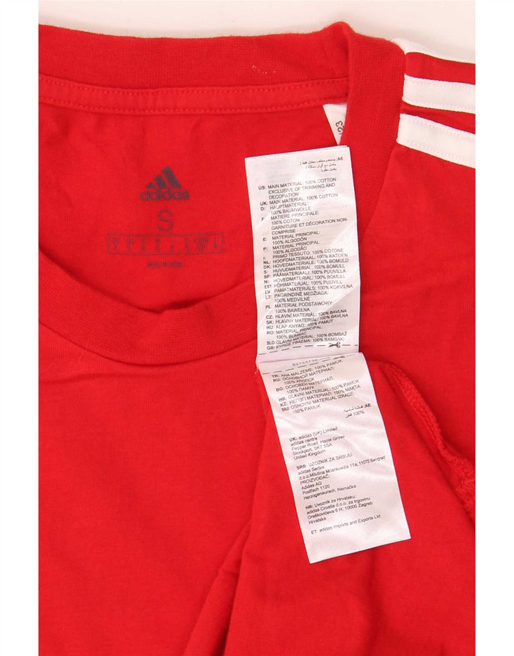 Adidas Herre T-Shirt Top Lille Rød Bomuld