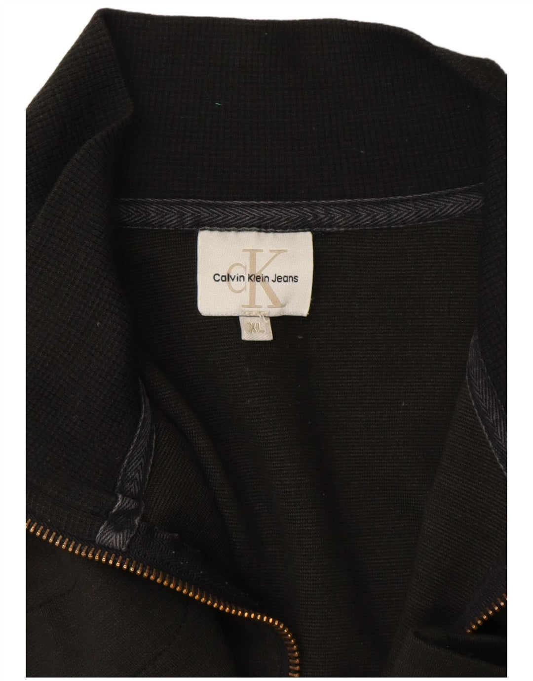 CALVIN KLEIN JEANS Dame Pullover med lynlås-hals Træningsdragt Top UK 18 XL Khaki