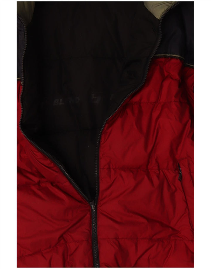BLEND Herre Loose Fit grafisk polstret jakke UK 40 Stor rød farveblok