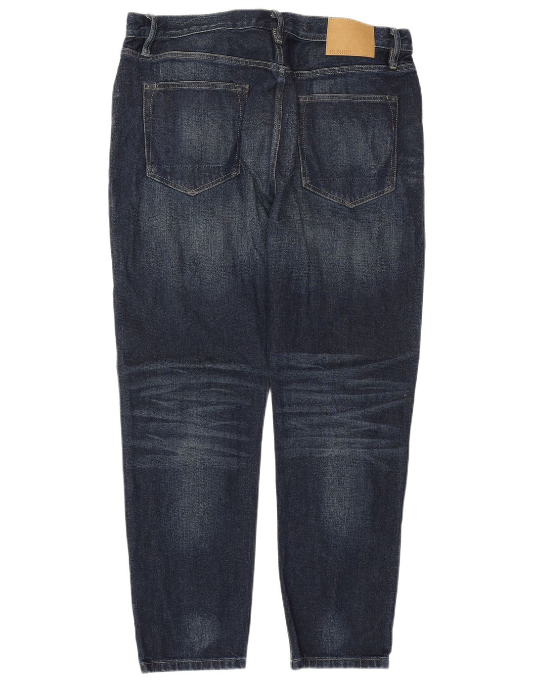 ALL SAINTS Herre Dean Slim Jeans W36 L28 Marineblå Bomuld