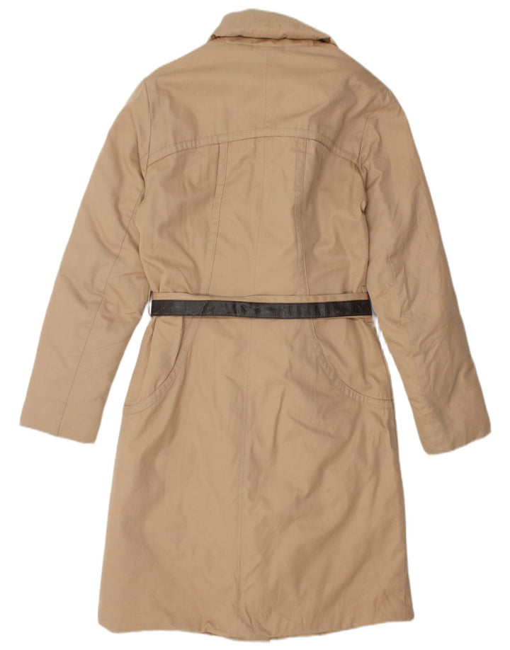 TRUSSARDI JEANS Womens Padded Coat IT 42 Medium Beige Cotton