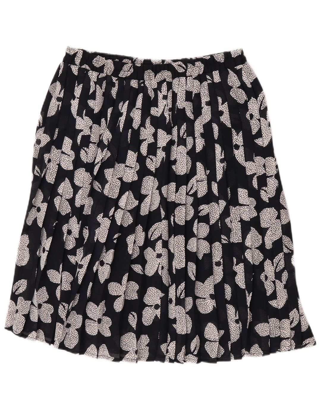 Vintage plisseret nederdel til kvinder W30 Medium Black Floral