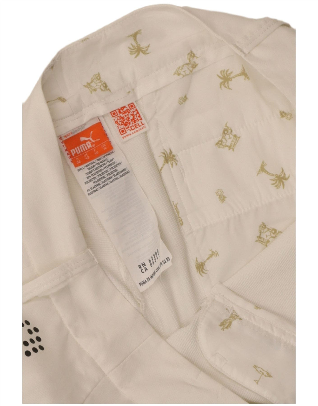 Puma Chino Shorts til kvinder UK 12 Medium W34 White Polyester
