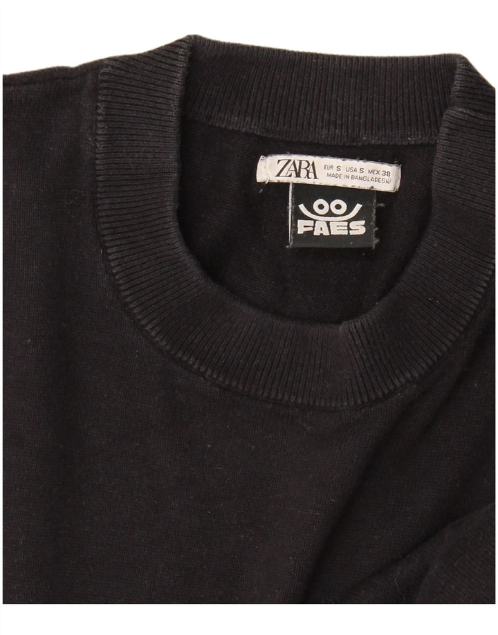 Zara Herre sweater med rund hals, lille sort
