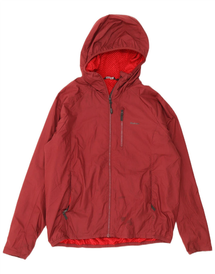 Rohan Herre Hooded Windbreaker Jacket UK 38 Medium Burgundy Polyester