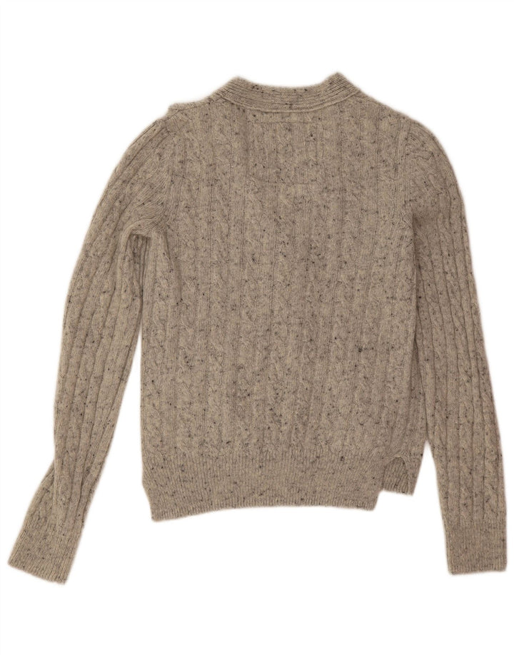 Superdry oversized cardigantrøje til kvinder UK 10 Small Grey Flecked Wool