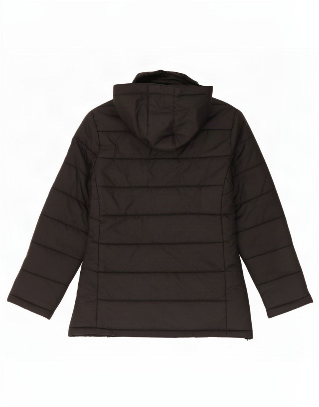 Zara Dame Hætte Polstret Jakke UK 14 Medium Sort Nylon