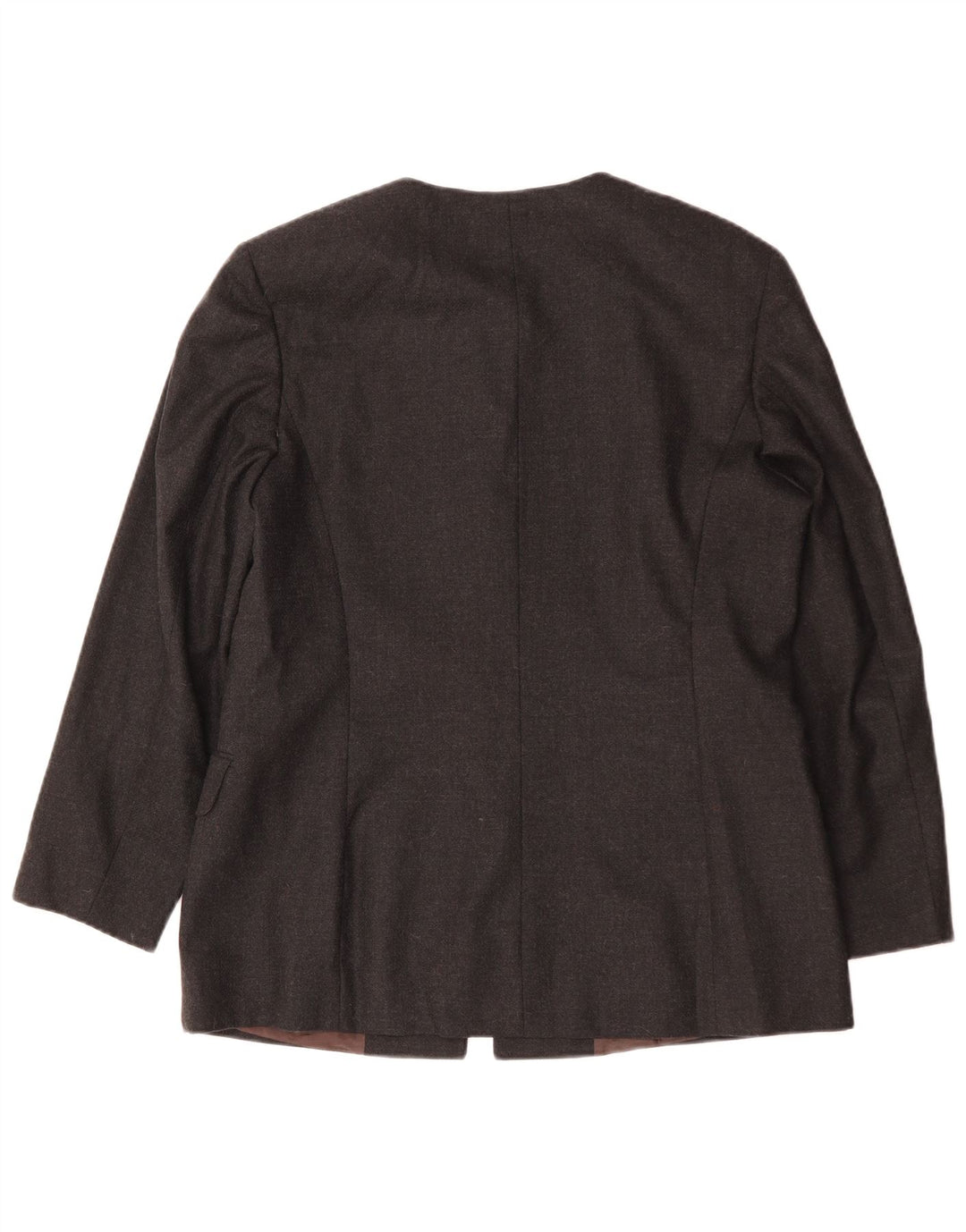 Vintage dame Longline 4-knaps blazerjakke IT 48 XL Grå uld