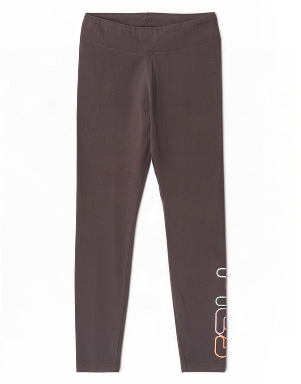 Fila Womens Crop Graphic Leggings UK 14 Medium Grey Bomuld