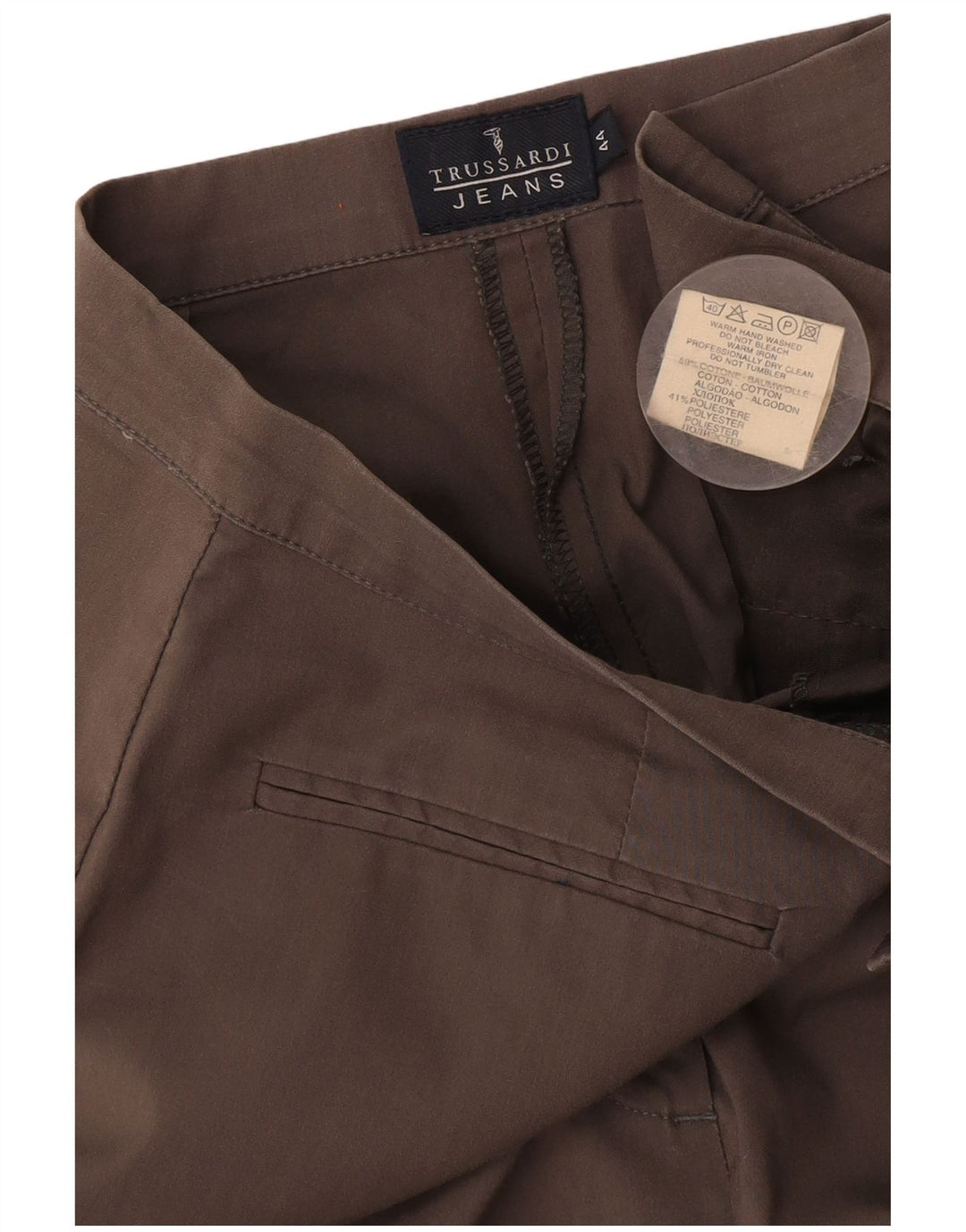 Trussardi Lige Casual Bukser til kvinder IT 44 Medium W28 L29 Grå Bomuld