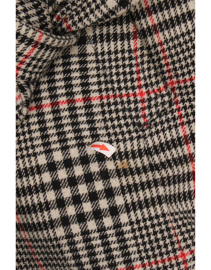 Vintage dobbeltradet trenchcoat til kvinder IT 46, stor grå ternet