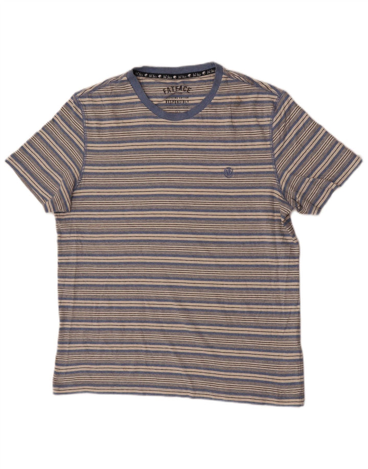 Fat Face Herre T-Shirt Top Stor Blå Stribet Bomuld