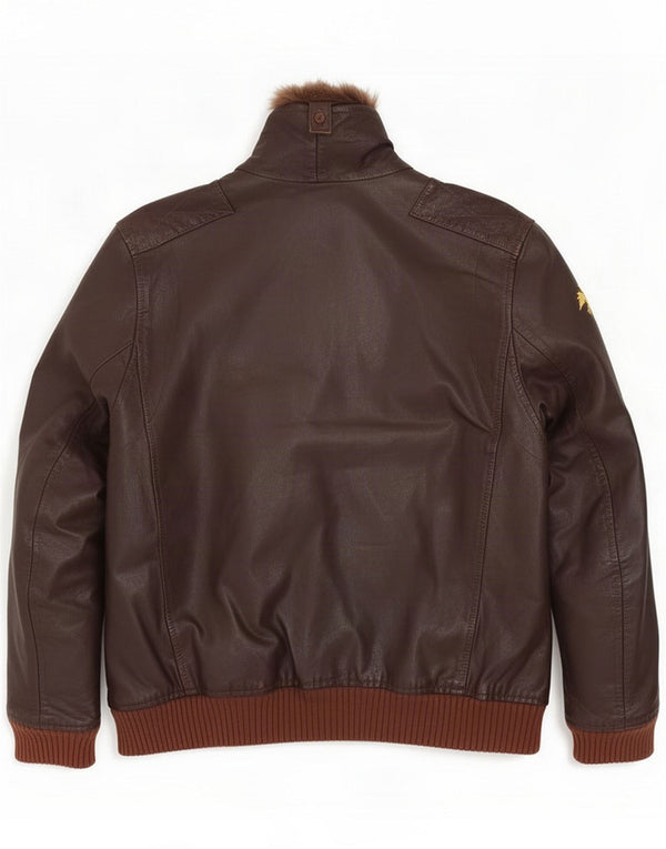 Vintage Boys Leather Jacket 13-14 Years 2XL Brown