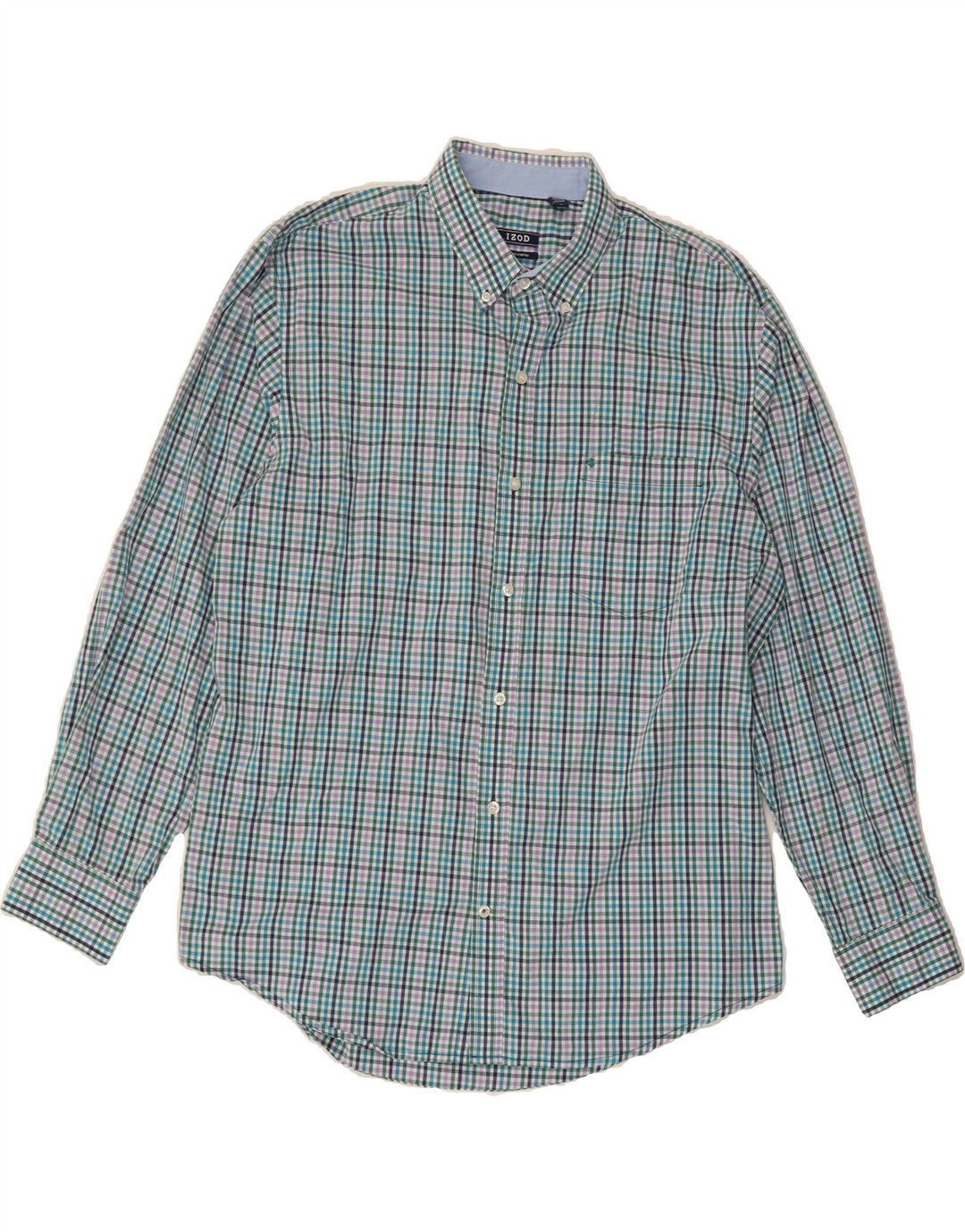 IZOD Mens Shirt Large Multicoloured Check Vintage Izod and Second-Hand Izod from Messina Hembry 