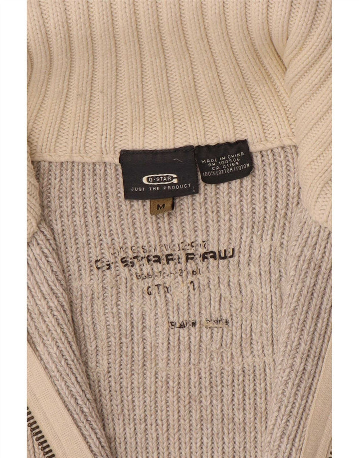 G-Star Herre grafisk cardigan sweater Medium Beige Bomuld