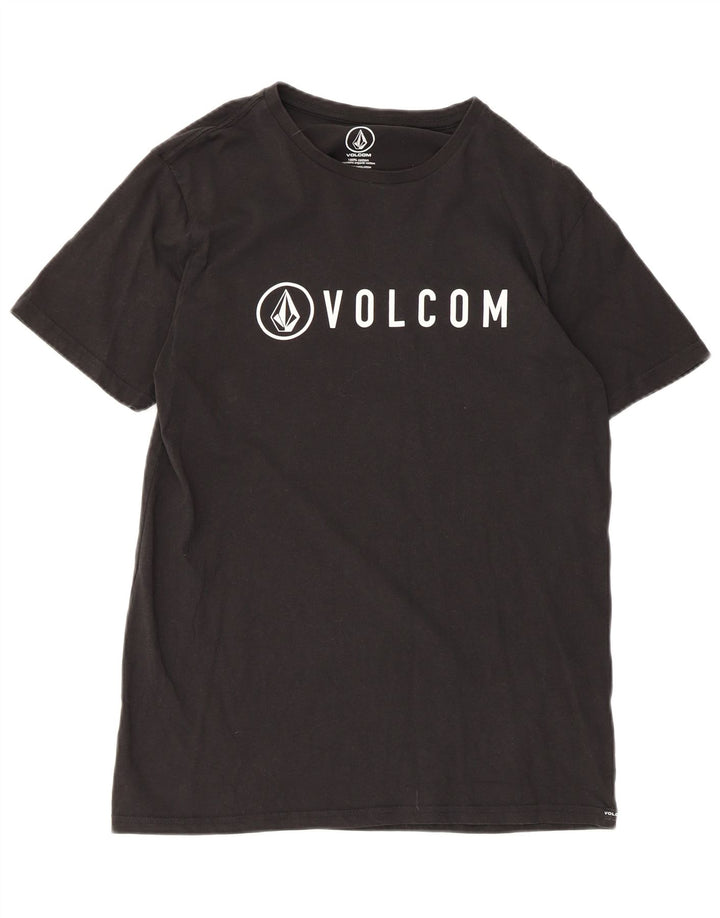 Volcom Herre Modern Fit Grafisk T-Shirt Top Medium Sort Bomuld