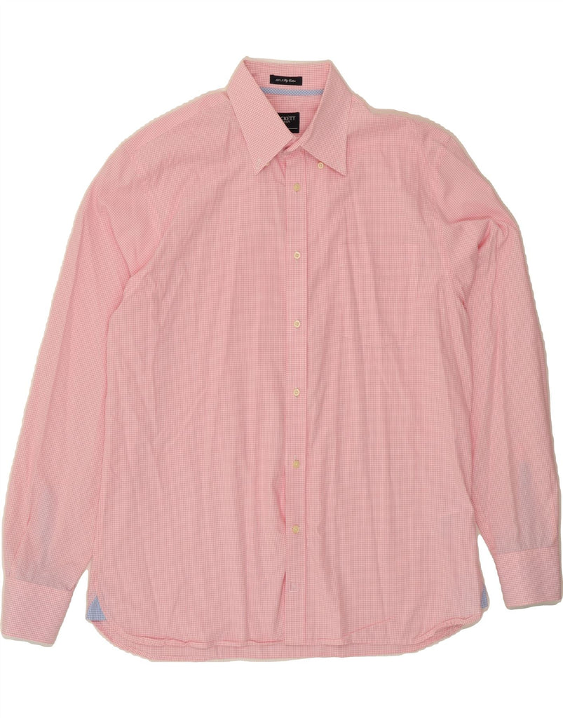 HACKETT Mens London Shirt XL Pink Gingham Cotton Vintage Hackett and Second-Hand Hackett from Messina Hembry 