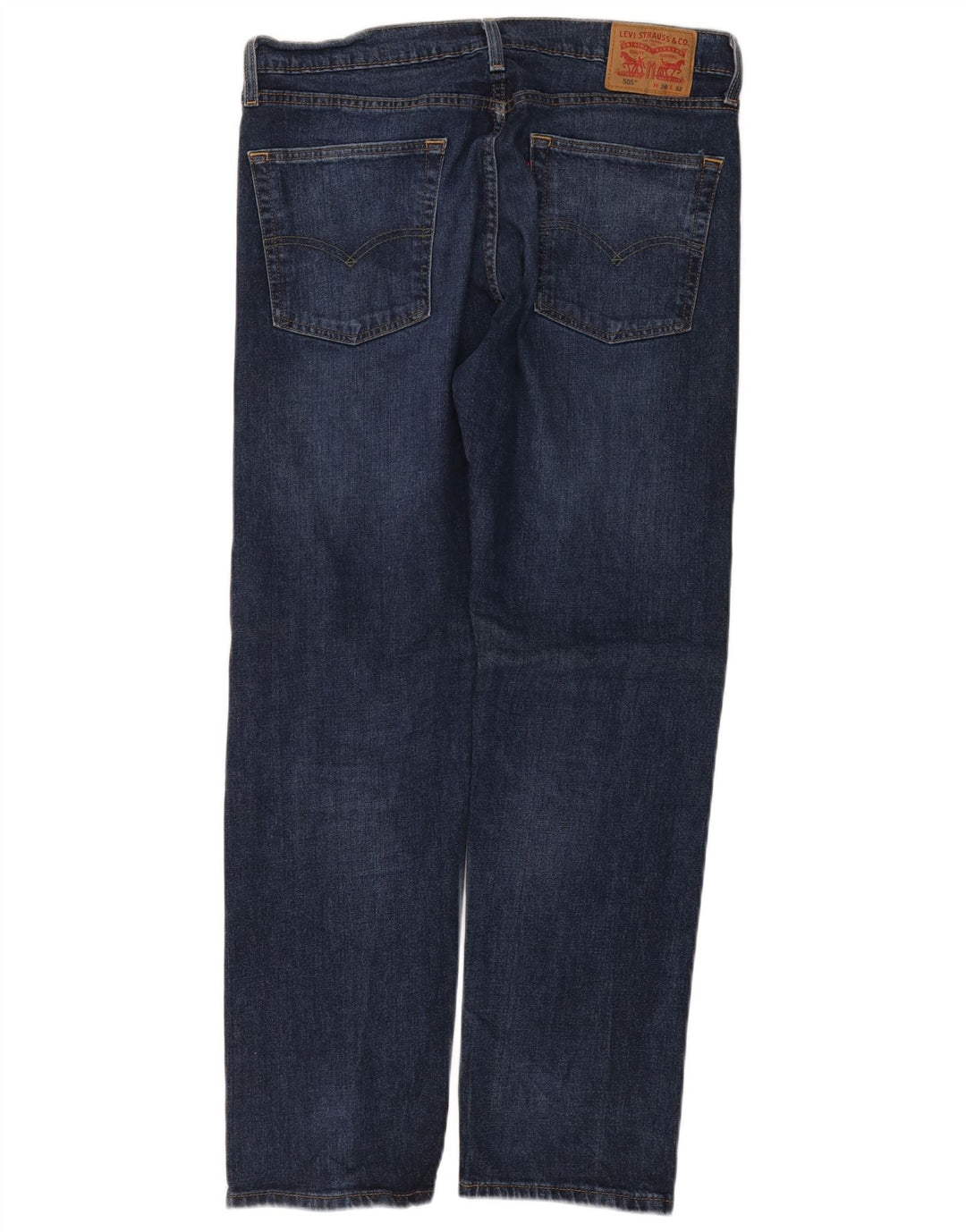 LEVI'S Herre 505 Straight Jeans W36 L32 Marineblå Bomuld