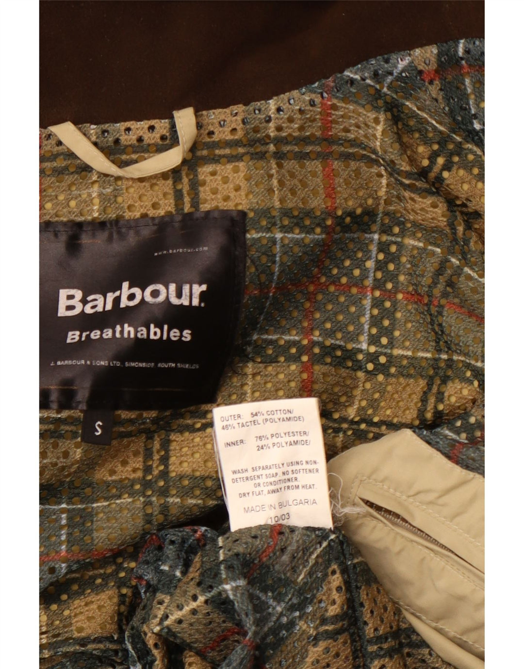 BARBOUR Herre Hooded Utility Jacket UK 36 Small Beige Bomuld