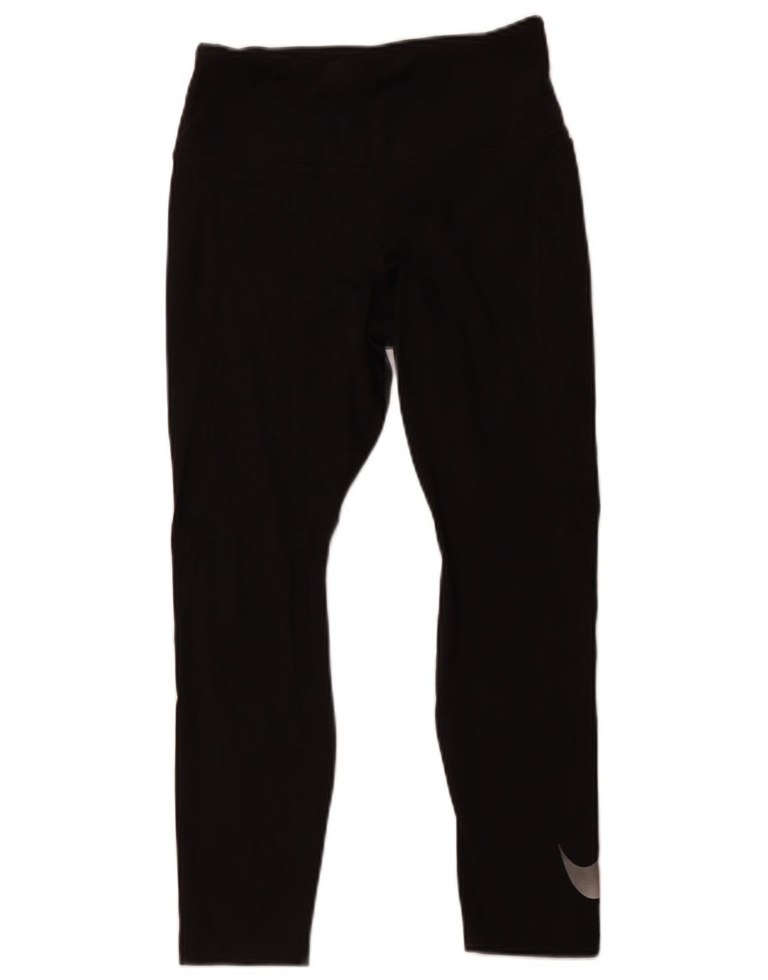 NIKE Womens Dri Fit Crop Leggings UK 12 Medium Black Polyester