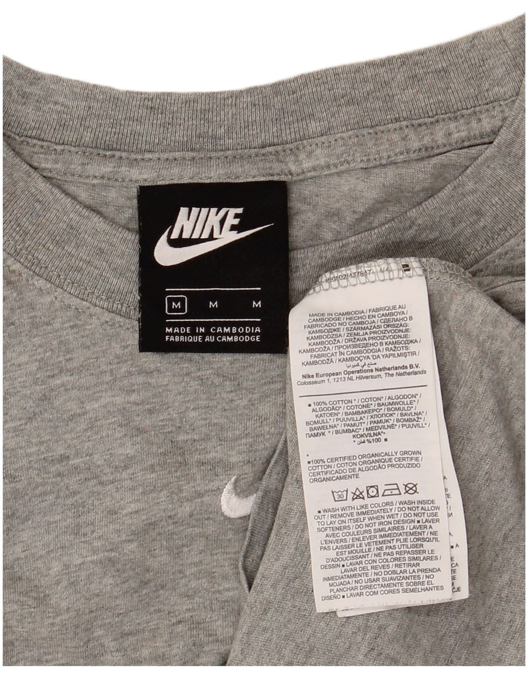 NIKE T-shirt top mellem grå bomuld til mænd